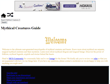 Tablet Screenshot of mythicalcreaturesguide.com
